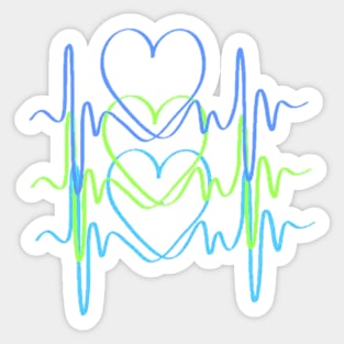 Neon Heart Beats Sticker